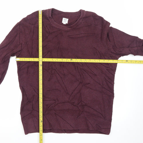 GAP Men’s Purple Cotton Crew Neck Jumper Size S