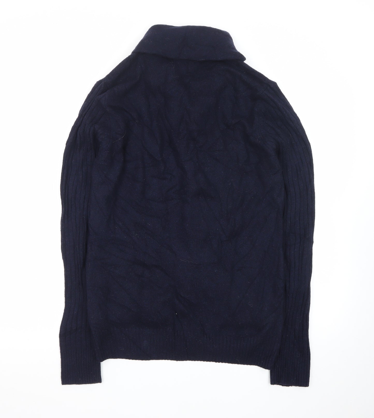 Marks and Spencer Blue Harbour Men's Blue Wool Cable-Knit Cardigan S