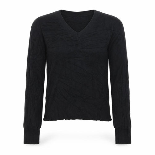 Marks and Spencer Women’s Black Linen Blend V-Neck Jumper Size S