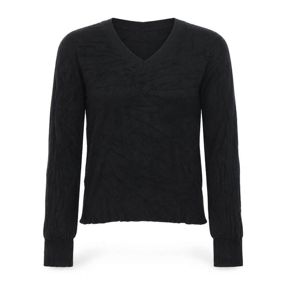 Marks and Spencer Women’s Black Linen Blend V-Neck Jumper Size S