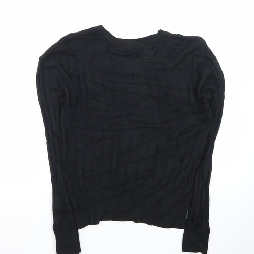 Marks and Spencer Women’s Black Linen Blend V-Neck Jumper Size S