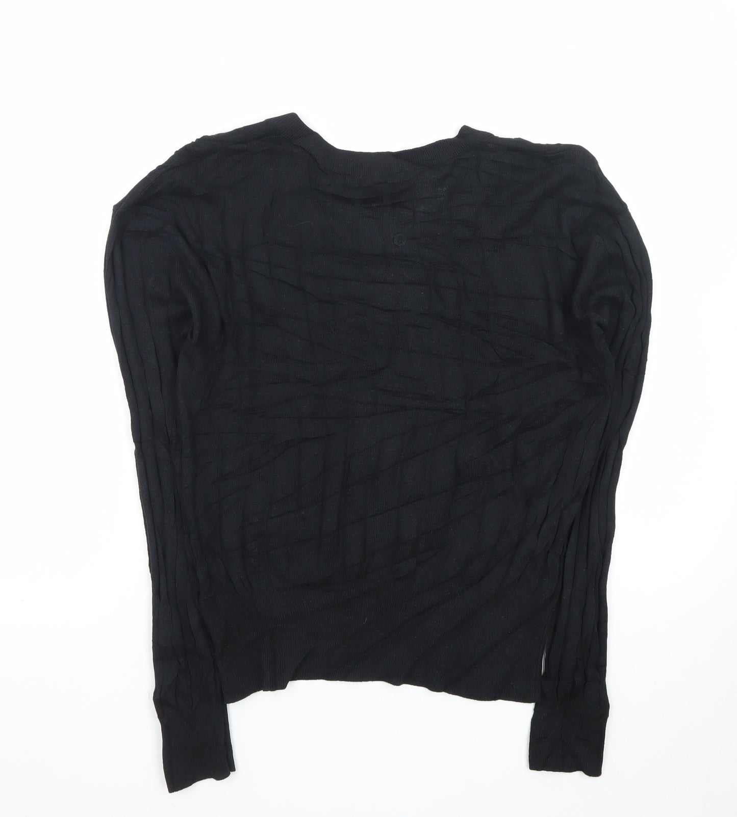 Marks and Spencer Women’s Black Linen Blend V-Neck Jumper Size S