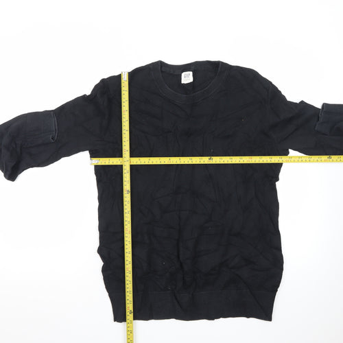 GAP Men's Black Cotton Crew Neck Pullover Jumper Size S