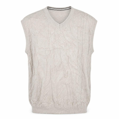 Thomas Nash Men's Beige 2XL V-Neck Sleeveless Cotton Blend Vest