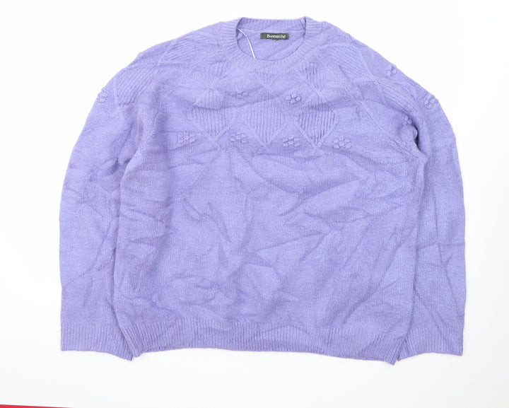 Bonmarche Women’s Purple Cable-Knit Pullover Jumper Size 22