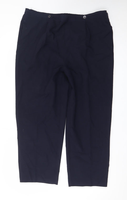Bm Collection Women's Black Size 18 Elastic Waist Stretch Trousers