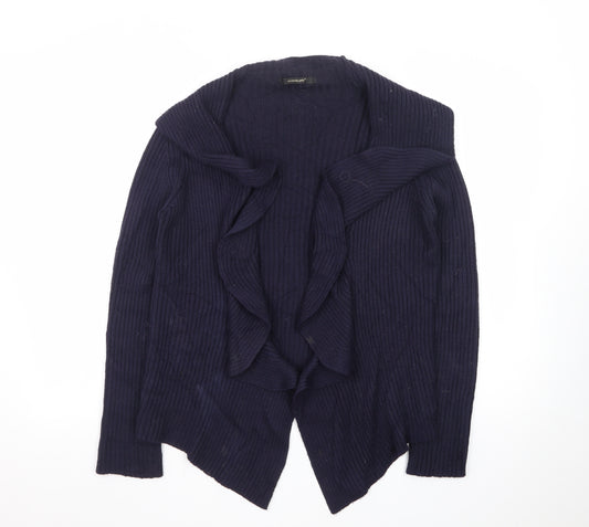 Northland Womens Blue Wool Blend Collared Open Cardigan L