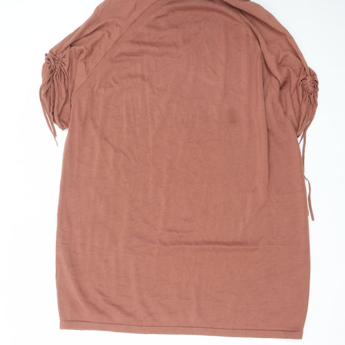 Poetry Women’s Brown Cotton V-Neck Shift Dress Size 18