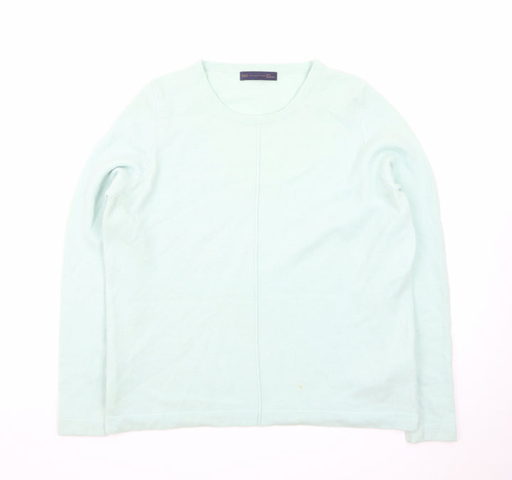 Marks and Spencer Women Green Cashmere Crew Neck Jumper Size 14