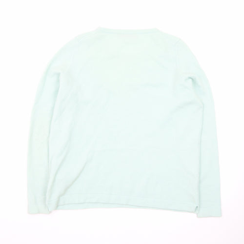 Marks and Spencer Women Green Cashmere Crew Neck Jumper Size 14