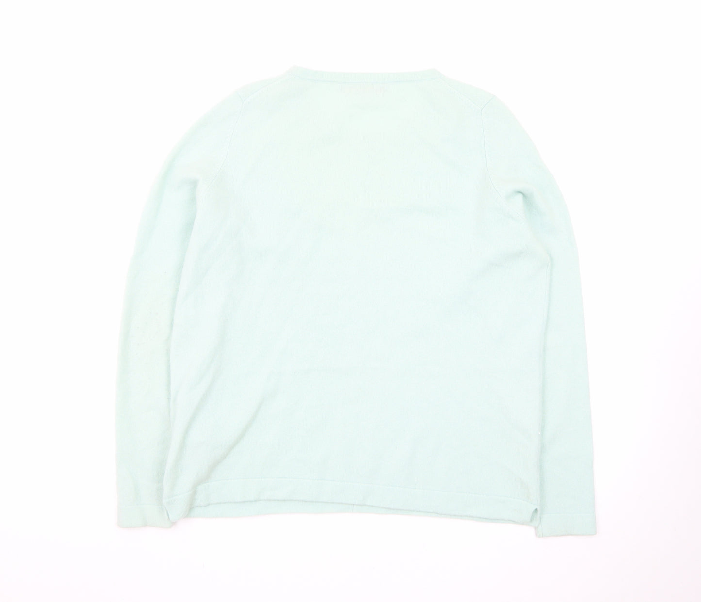 Marks and Spencer Women Green Cashmere Crew Neck Jumper Size 14