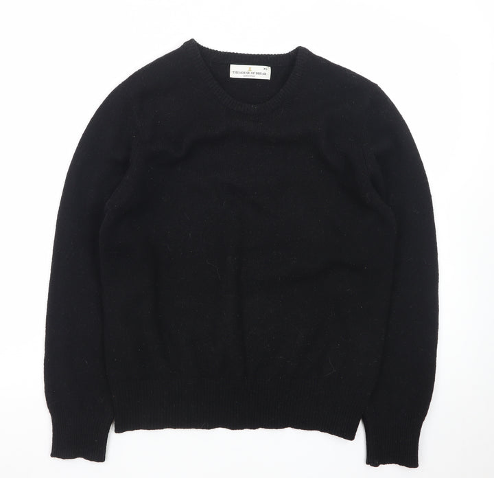 The House of Bruar Mens Black XS Lambswool Crew Neck Jumper