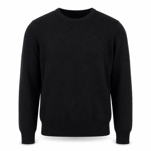 The House of Bruar Mens Black XS Lambswool Crew Neck Jumper