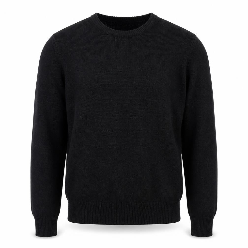 The House of Bruar Mens Black XS Lambswool Crew Neck Jumper