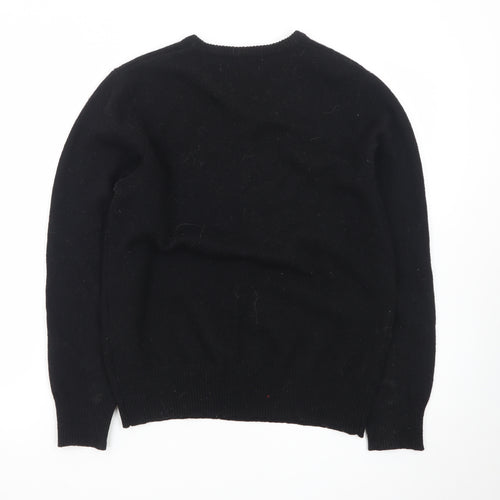 The House of Bruar Mens Black XS Lambswool Crew Neck Jumper