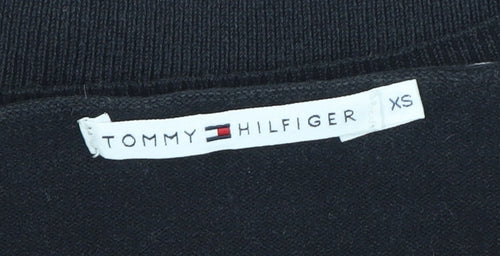 Tommy Hilfiger Men’s Black V-Neck Cotton Pullover Jumper XS
