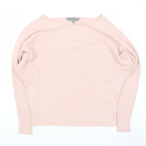 Principles Women Pink Boat Neck Long Sleeve Knit Jumper Medium