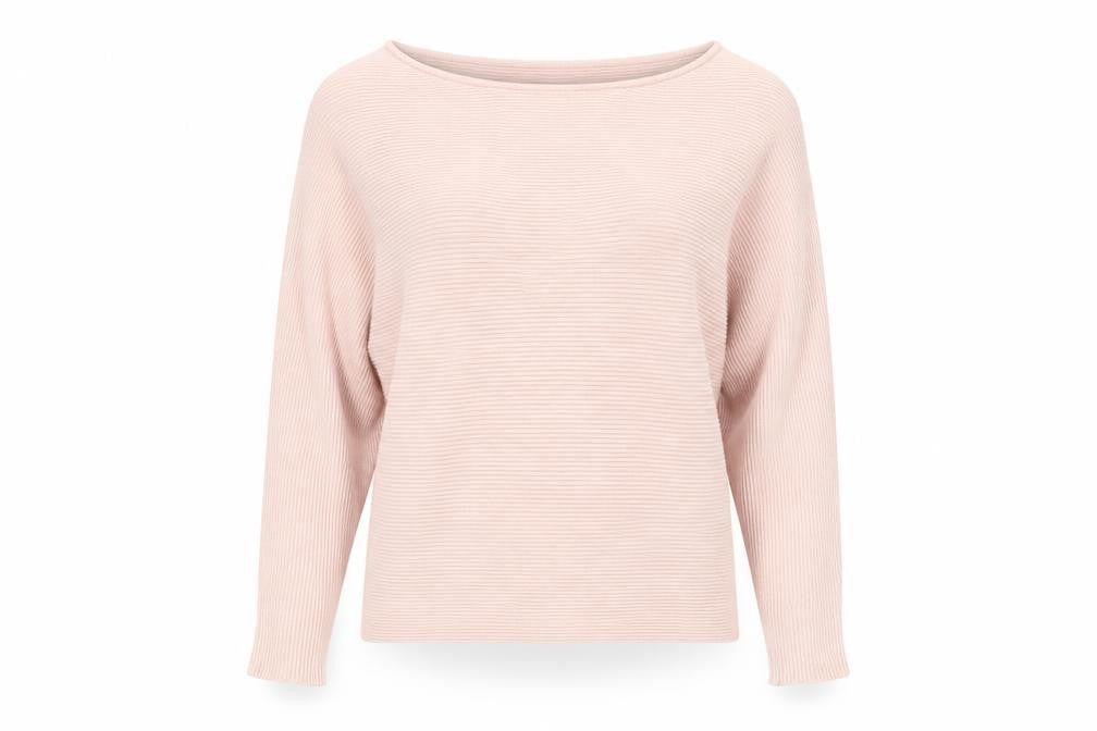 Front view of Principles Women Pink Boat Neck Long Sleeve Knit Jumper Medium