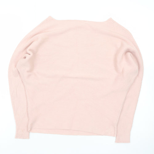 Principles Women Pink Boat Neck Long Sleeve Knit Jumper Medium