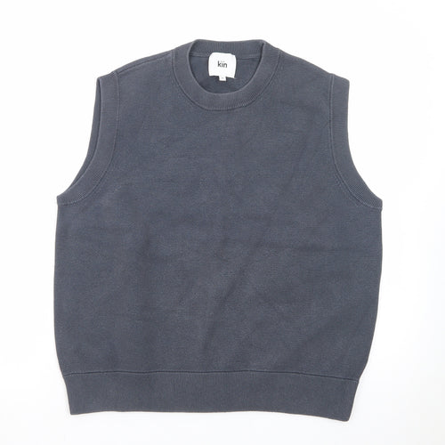 Kin Women’s Grey Sleeveless Knit Vest Jumper Size M