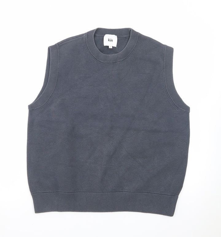 Kin Women’s Grey Sleeveless Knit Vest Jumper Size M