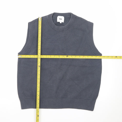 Kin Women’s Grey Sleeveless Knit Vest Jumper Size M