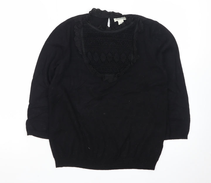 Monsoon Women's Black Lace High Neck Pullover Jumper Size 14