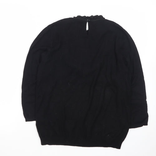 Monsoon Women's Black Lace High Neck Pullover Jumper Size 14