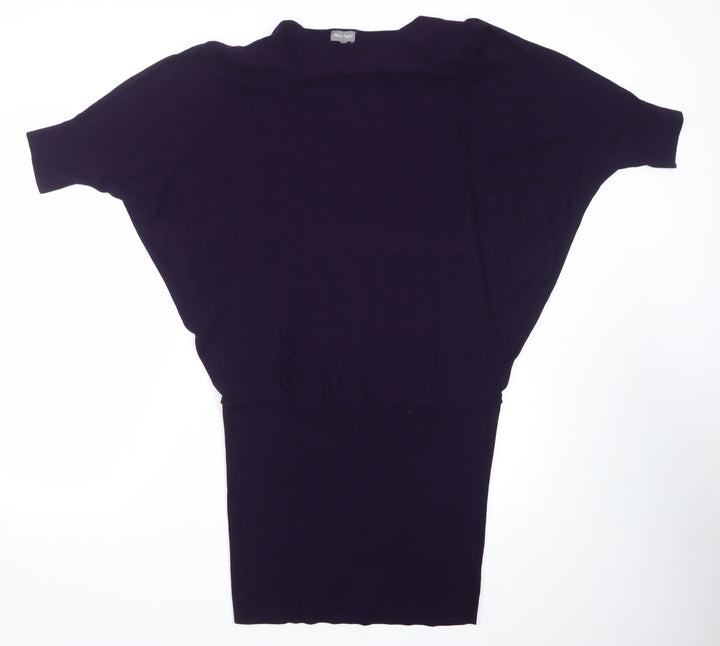 Phase Eight Women Purple Size 10 Knit Batwing Bodycon Dress