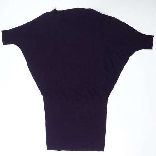 Phase Eight Women Purple Size 10 Knit Batwing Bodycon Dress