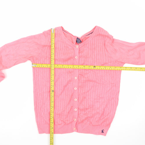 Joules Women Pink Cardigan Knit Long Sleeve UK 8 XS Button Front