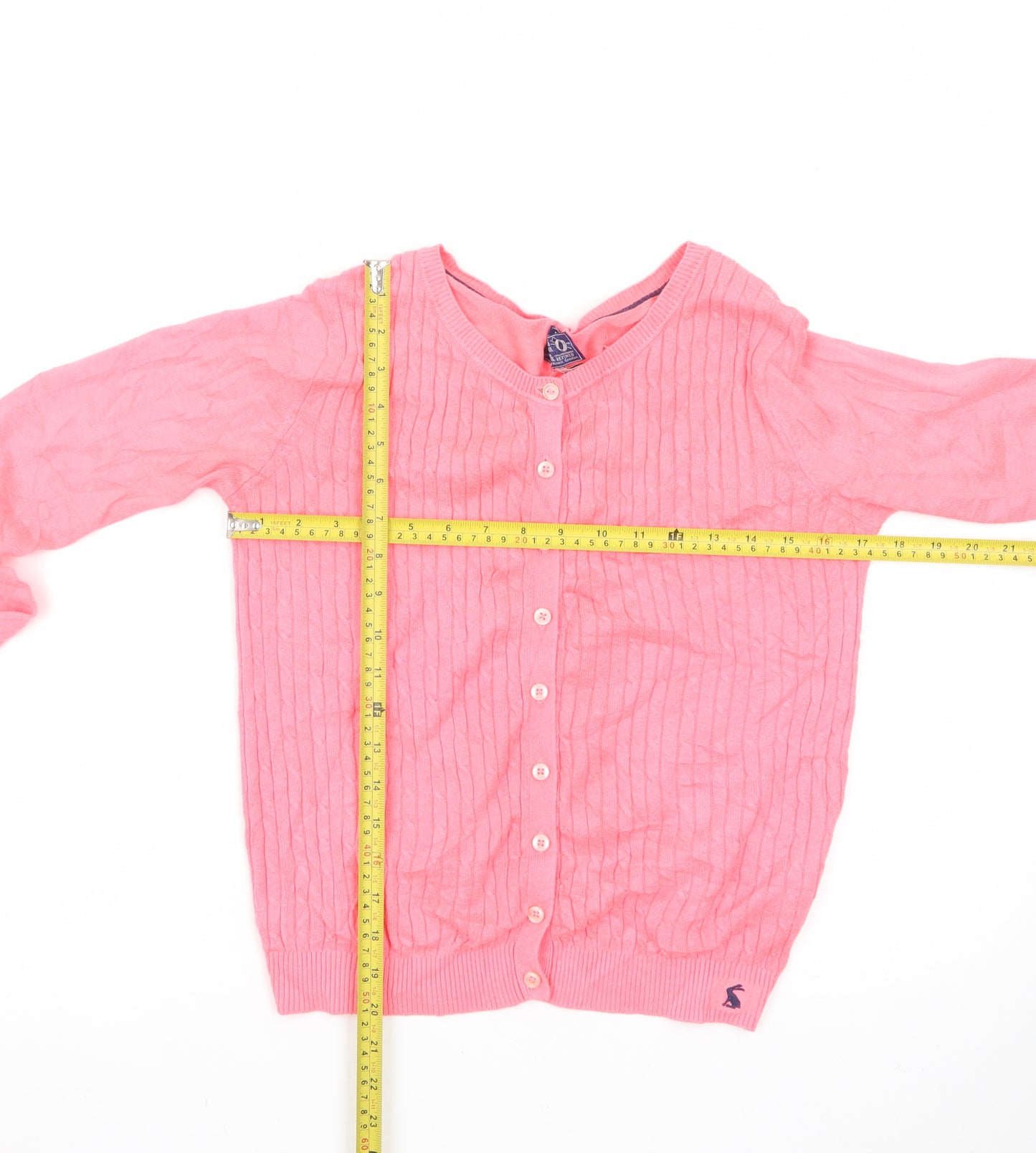 Joules Women Pink Cardigan Knit Long Sleeve UK 8 XS Button Front