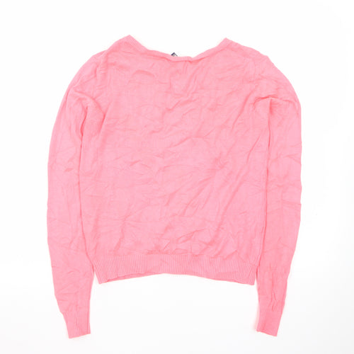 Joules Women Pink Cardigan Knit Long Sleeve UK 8 XS Button Front