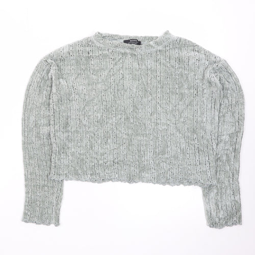 Bershka Womens Grey Knit Pullover Jumper Size XS