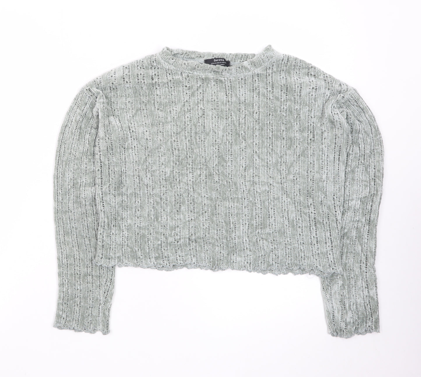 Bershka Womens Grey Knit Pullover Jumper Size XS
