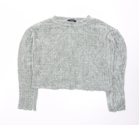 Bershka Womens Grey Knit Pullover Jumper Size XS