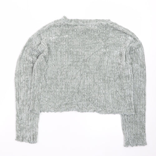 Bershka Womens Grey Knit Pullover Jumper Size XS