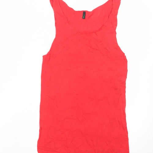 Benetton Women's Red XS Slip Dress Sleeveless Knit Cotton