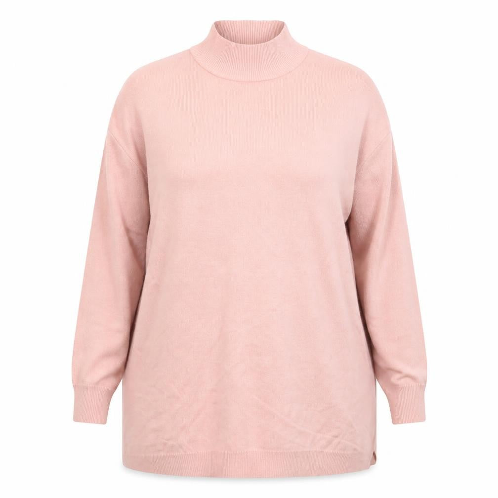 LCWModest Women's Pink Mock Neck Long Sleeve Tunic Jumper Size L
