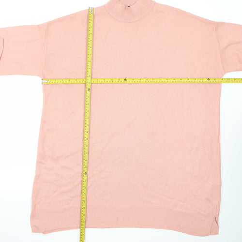 LCWModest Women's Pink Mock Neck Long Sleeve Tunic Jumper Size L