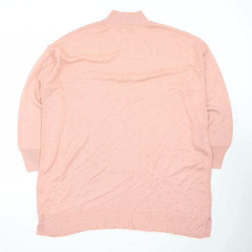 LCWModest Women's Pink Mock Neck Long Sleeve Tunic Jumper Size L