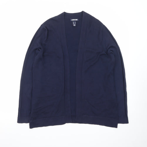 Lands' End Women's Blue Cotton Long Sleeve V-Neck Cardigan M