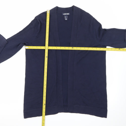 Lands' End Women's Blue Cotton Long Sleeve V-Neck Cardigan M