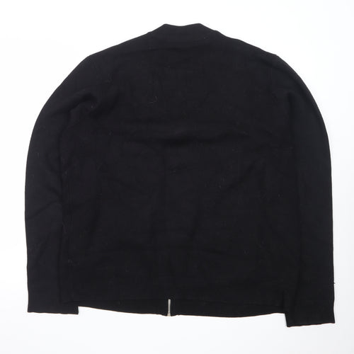 Threadbare Men's Black Full Zip Cotton Knit Jumper L