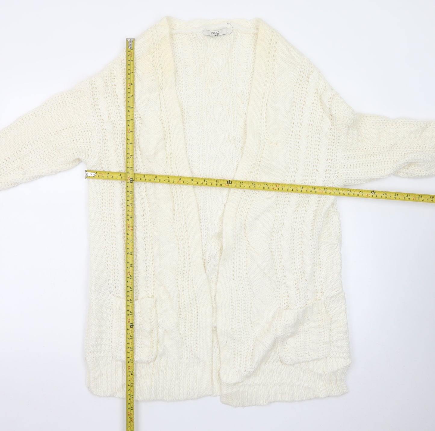 Next Women’s Ivory Cable Knit Long Sleeve Cardigan Size S