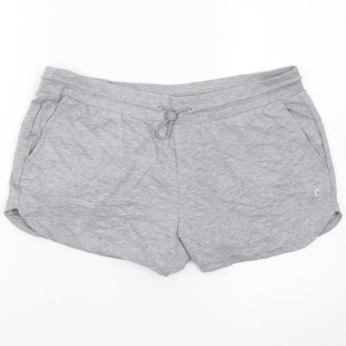 Marks and Spencer Women Grey Jersey Drawstring Shorts Size 14