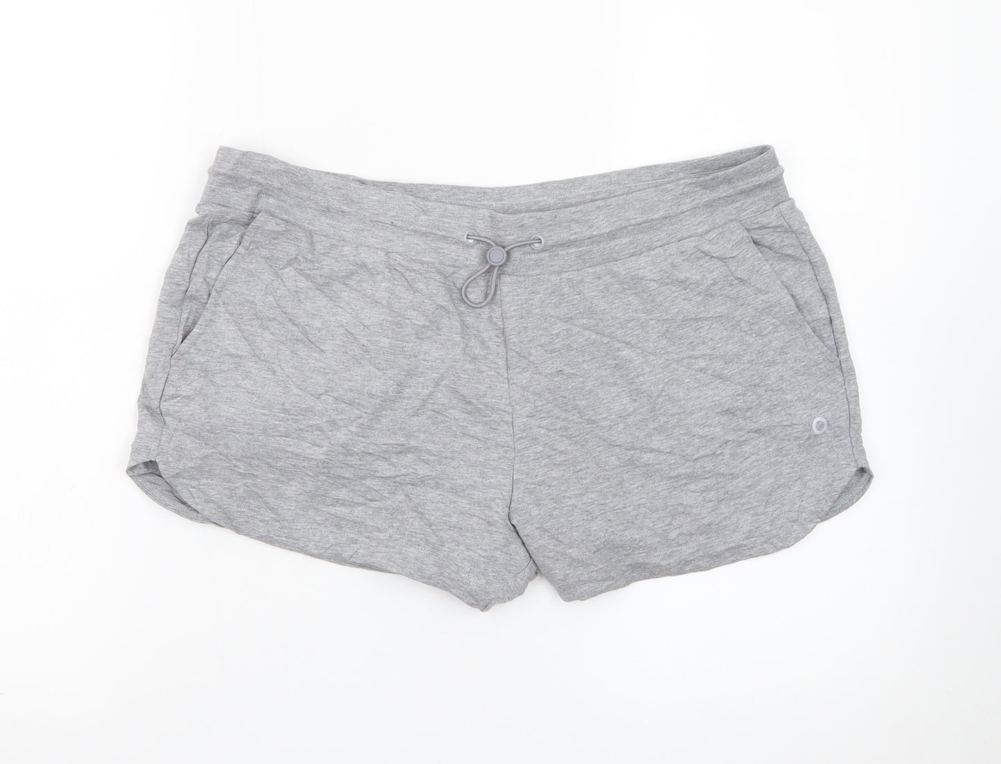 Marks and Spencer Women Grey Jersey Drawstring Shorts Size 14