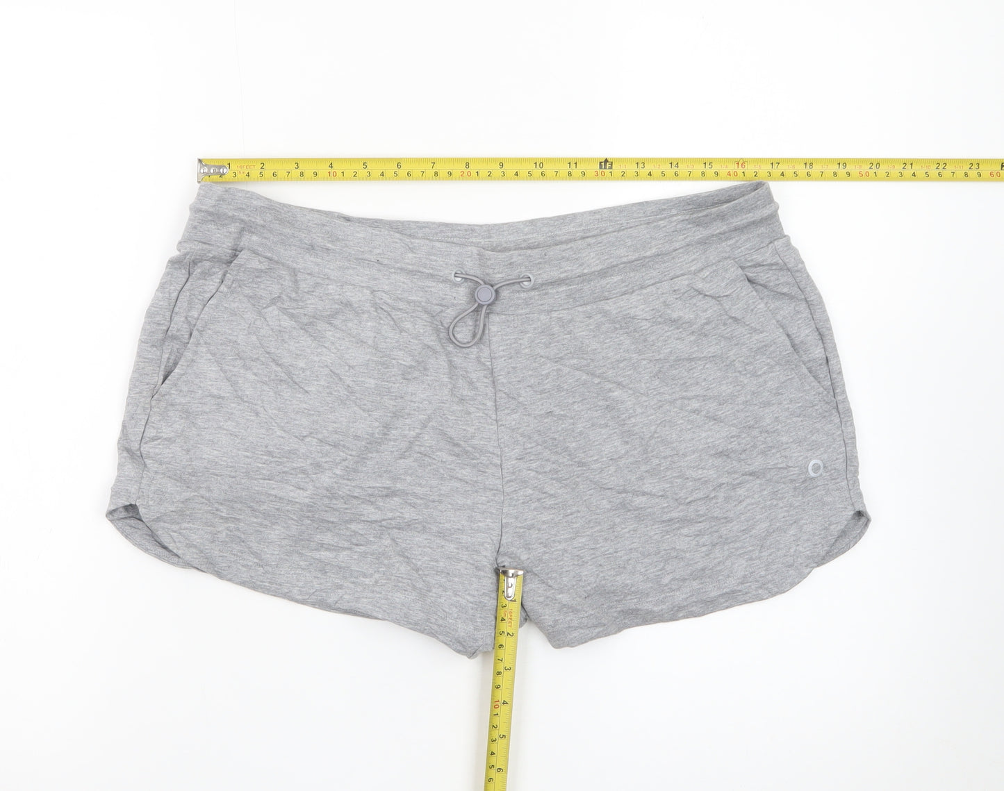 Marks and Spencer Women Grey Jersey Drawstring Shorts Size 14