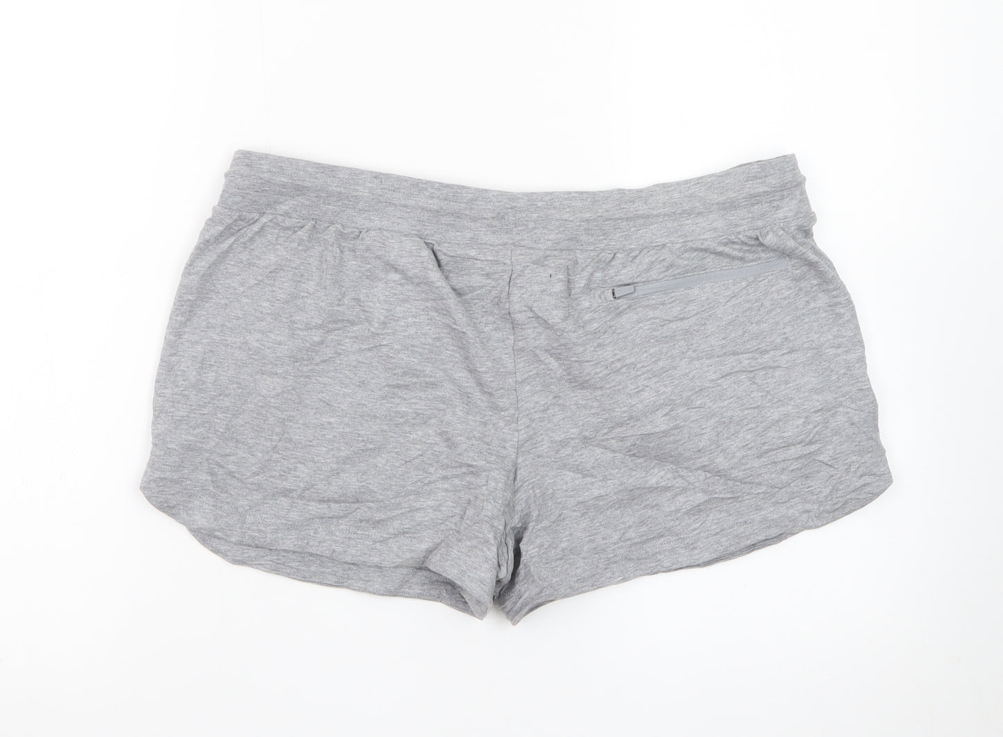 Marks and Spencer Women Grey Jersey Drawstring Shorts Size 14