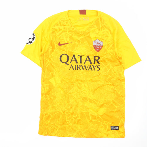 Nike AS Roma Men's Yellow Dri-FIT Football T-Shirt Size S
